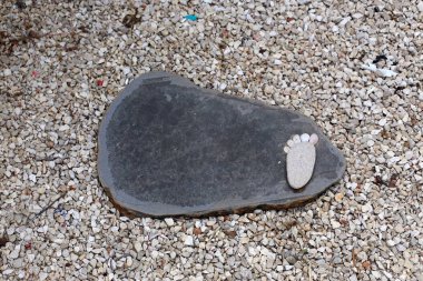 Kumdaki Kuzey İsrail ' Akdeniz'in kıyısında 