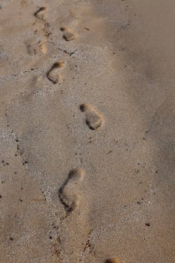 Kumdaki Kuzey İsrail ' Akdeniz'in kıyısında 