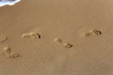 Kumdaki Kuzey İsrail ' Akdeniz'in kıyısında 