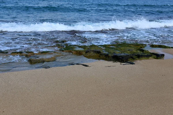 Costa Mar Mediterrâneo Norte Israel — Fotografia de Stock