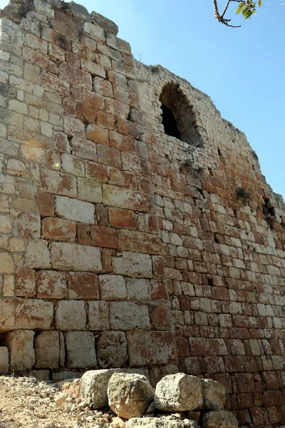 Ruiny Starověké Pevnosti Křižáky Izraeli — Stock fotografie