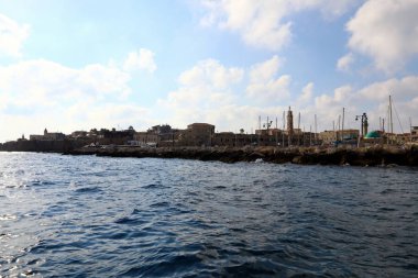 Eski kasaba Acre Akdeniz kıyısında, İsrail'in Kuzey Limanı 