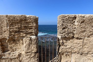 Eski kasaba Acre Akdeniz kıyısında, İsrail'in Kuzey Limanı 