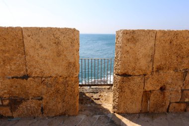 Eski kasaba Acre Akdeniz kıyısında, İsrail'in Kuzey Limanı 
