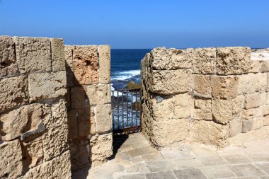 Eski kasaba Acre Akdeniz kıyısında, İsrail'in Kuzey Limanı 