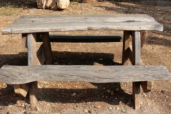 Ławka Stoi Parku Miejskim Izraelu — Zdjęcie stockowe