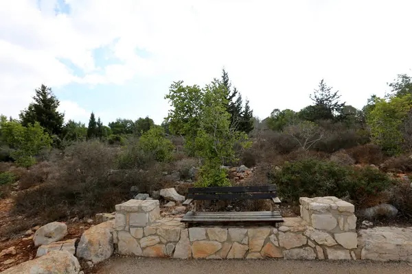 İsrail şehir parkında bir Bank standları 