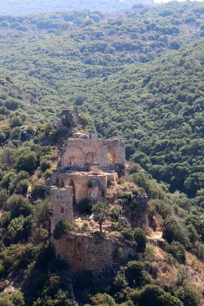 Ερείπια Του Αρχαίου Φρουρίου Από Του Σταυροφόρους Montfort Στα Βόρεια — Φωτογραφία Αρχείου