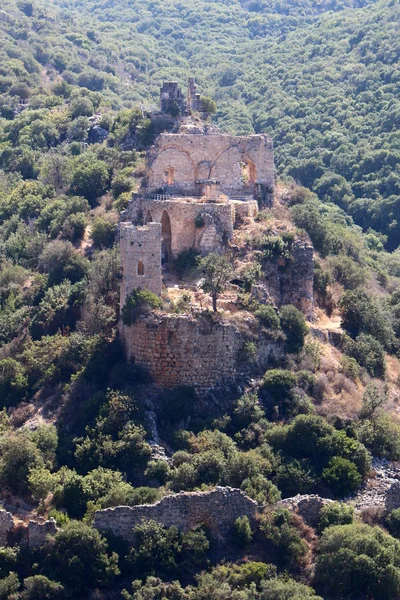 Ερείπια Του Αρχαίου Φρουρίου Από Του Σταυροφόρους Montfort Στα Βόρεια — Φωτογραφία Αρχείου