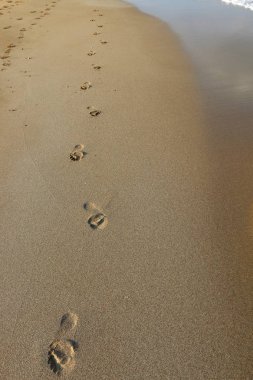 Kumdaki Kuzey İsrail ' Akdeniz'in kıyısında 