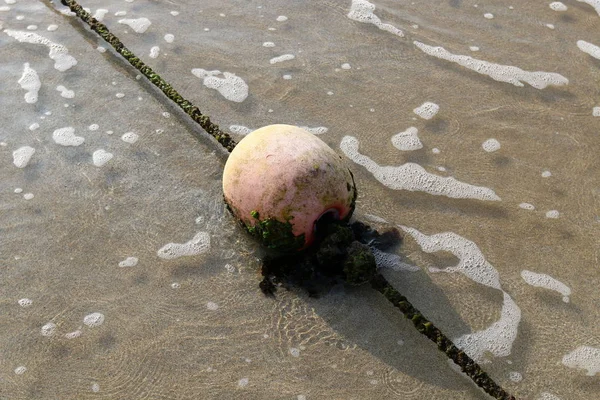 Plaats Van Baden Aan Het Strand Omheind Met Een Touw — Stockfoto