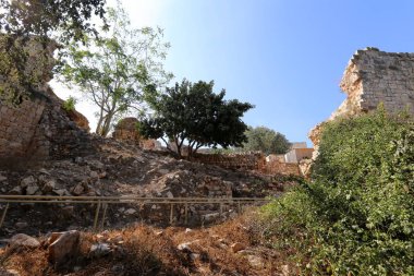 Yehiam eski kale İsrail kuzeyde XIII yüzyılda Haçlılar tarafından inşa edildi 