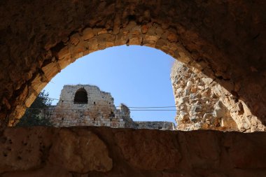 Yehiam eski kale İsrail kuzeyde XIII yüzyılda Haçlılar tarafından inşa edildi 