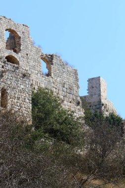 Yehiam eski kale İsrail kuzeyde XIII yüzyılda Haçlılar tarafından inşa edildi 
