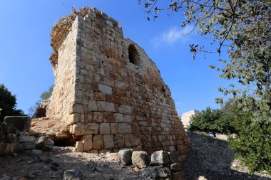 Yehiam eski kale İsrail kuzeyde XIII yüzyılda Haçlılar tarafından inşa edildi 