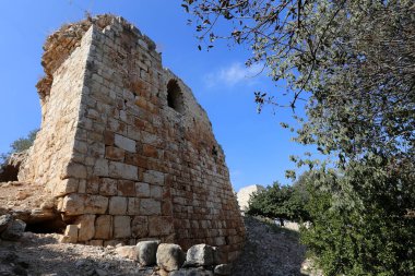 Yehiam eski kale İsrail kuzeyde XIII yüzyılda Haçlılar tarafından inşa edildi 