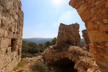 Yehiam eski kale İsrail kuzeyde XIII yüzyılda Haçlılar tarafından inşa edildi 