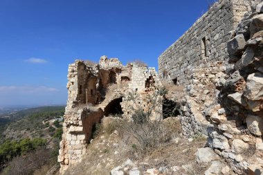 Yehiam eski kale İsrail kuzeyde XIII yüzyılda Haçlılar tarafından inşa edildi 
