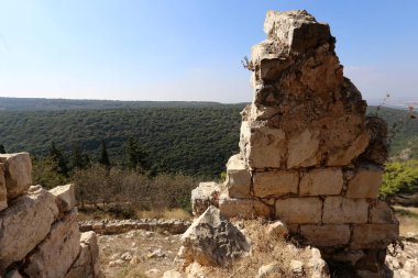 Yehiam eski kale İsrail kuzeyde XIII yüzyılda Haçlılar tarafından inşa edildi 