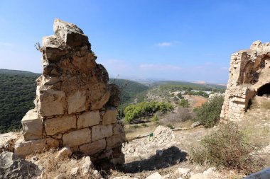 Yehiam eski kale İsrail kuzeyde XIII yüzyılda Haçlılar tarafından inşa edildi 