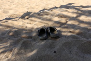 Akdeniz Kuzey İsrail'in kumlu sahili 