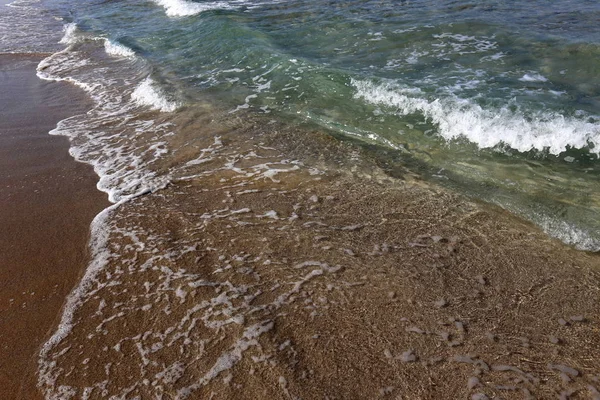 以色列北部地中海的沙质海岸 — 图库照片