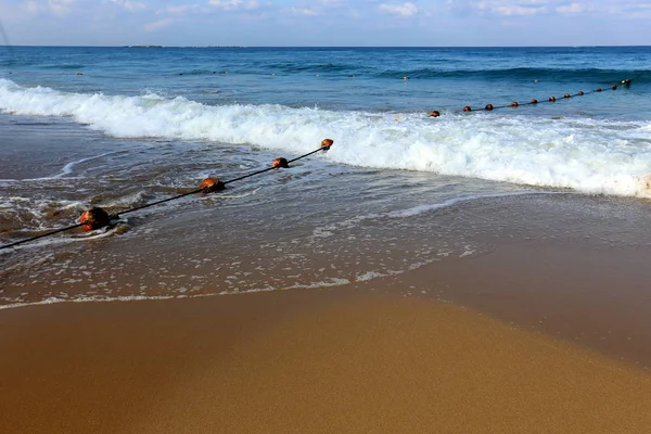 Costa Arenosa Del Mediterráneo Norte Israel — Foto de Stock