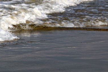 Akdeniz Kuzey İsrail'in kumlu sahili 