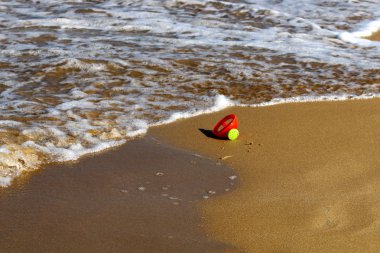 Akdeniz Kuzey İsrail'in kumlu sahili 