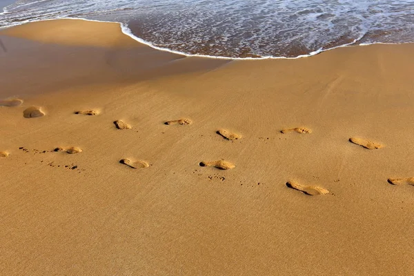 以色列北部地中海的沙质海岸 — 图库照片