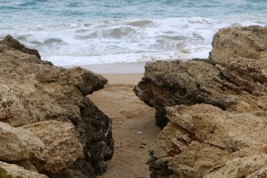 ıssız Kuzey İsrail'in Akdeniz kıyısında 