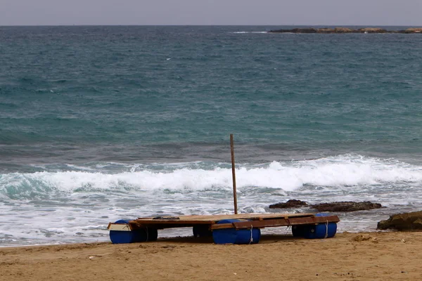 Öde Stranden Medelhavet Norr Israel — Stockfoto