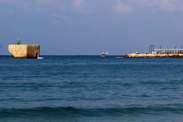Rive Déserte Méditerranée Dans Nord Israël — Photo