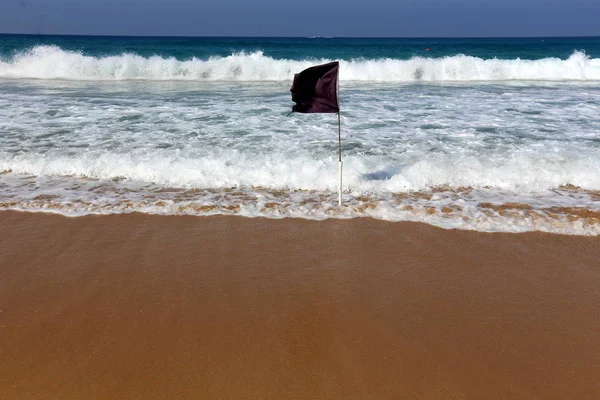 Rive Déserte Méditerranée Dans Nord Israël — Photo