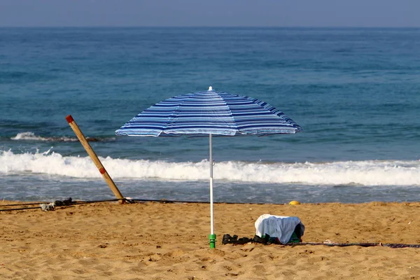 Umbrella Beach Mediterranean Sea — Stock Photo, Image