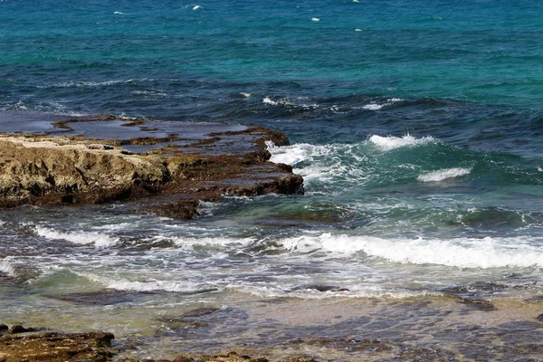 Kust Van Middellandse Zee Het Uiterste Noorden Van Staat Israël — Stockfoto