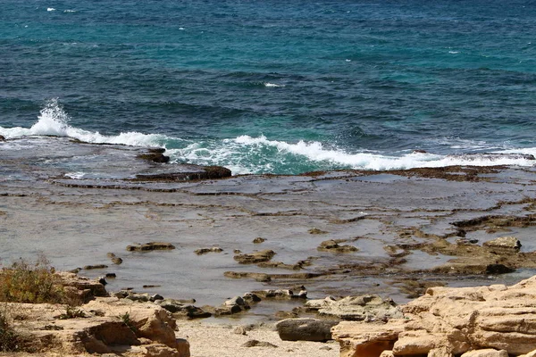 Costa Del Mar Mediterraneo Nell Estremo Nord Dello Stato Israele — Foto Stock