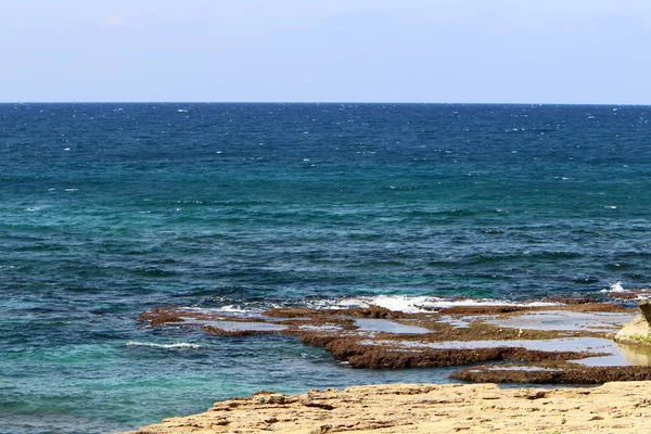 Küste Des Mittelmeeres Äußersten Norden Des Staates Israel — Stockfoto