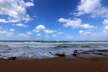 Kuzey İsrail'Akdeniz Denizi'nin kıyısında 