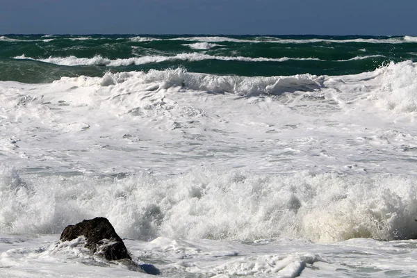 Costa Mar Mediterrâneo Norte Israel — Fotografia de Stock