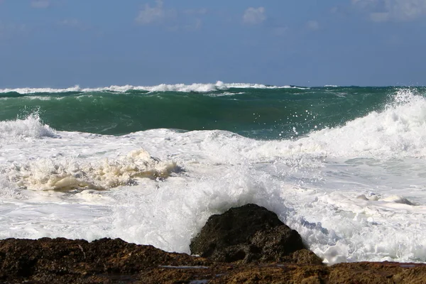 Côte Mer Méditerranée Dans Nord Israël — Photo