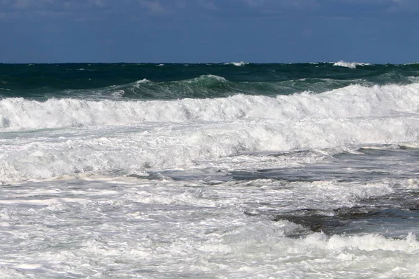 Costa Mar Mediterrâneo Norte Israel — Fotografia de Stock