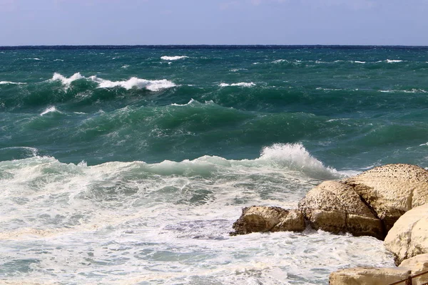 イスラエル北部の地中海の海岸 — ストック写真