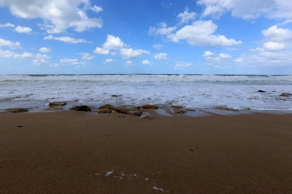 Costa Del Mar Mediterráneo Norte Israel — Foto de Stock