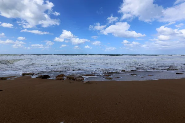 Costa Mar Mediterrâneo Norte Israel — Fotografia de Stock