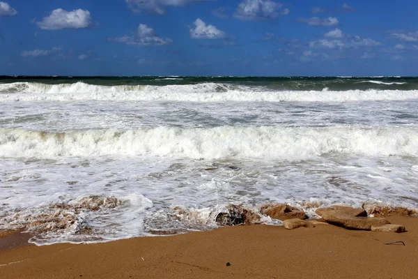 Costa Mar Mediterrâneo Norte Israel — Fotografia de Stock