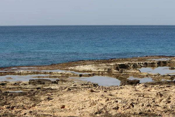 Wybrzeże Morza Śródziemnego Północnej Części Izraela — Zdjęcie stockowe