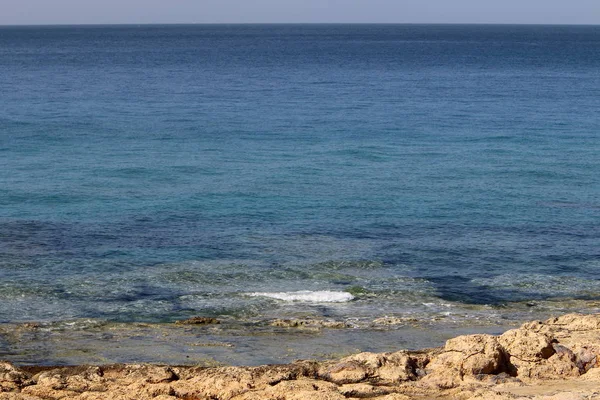 Costa Del Mar Mediterraneo Nel Nord Dello Stato Israele — Foto Stock