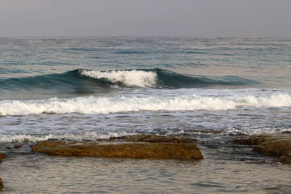 Costa Mar Mediterrâneo Norte Estado Israel — Fotografia de Stock