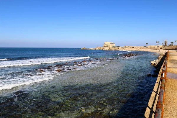 Costa Del Mar Mediterraneo Nel Nord Dello Stato Israele — Foto Stock